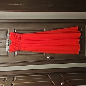 Strapless Red Formal Dress
